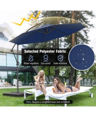 10 ft Offset Hanging Umbrella with Base and Tilt Function