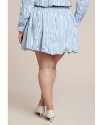 Women's Striped Bubble Mini Skirt