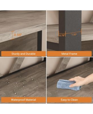 3-Tier Bookshelf with LED Lights, Industrial Metal Bookcase, Open Shelf Organizer for Living Room, Bedroom, Office