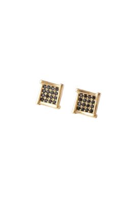 Classicharms Atlas Crystal Square Stud Earrings - Goldblack 56$