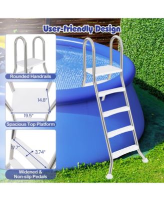 75.6" A-Frame Above Ground Pool Ladder for Pools up to 55