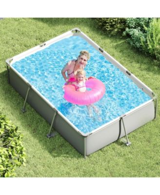 Above Ground Family Swimming Pool with Metal Frame 10 ft