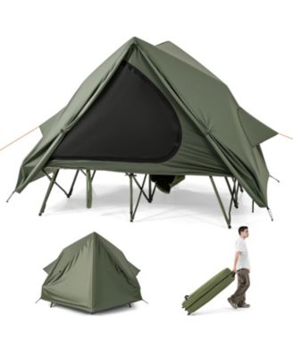 Foldable Two Person Camping Cot Tent with Wheeled Carry Bag