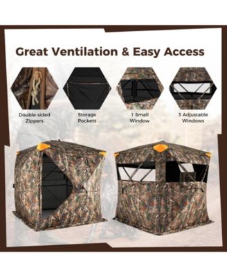 Three to Four Person Hunting Blind Pop Up with Swing Door