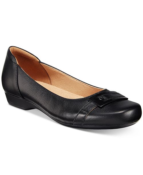 macy's women's leather flat shoes