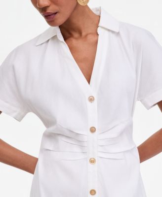 macy white dress shirt Men's White Athletic Fit Dress Shirts