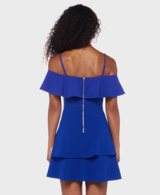 Juniors' Ruffled Off-The-Shoulder Dress