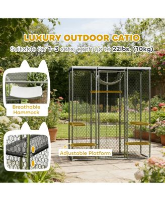 Zeus and Ruta Outdoor Walk In Cat Cage for Patio Large Pet Enclosure Backyard Playpen