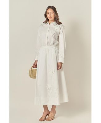 Women's Appliqued Accent Midi Skirt