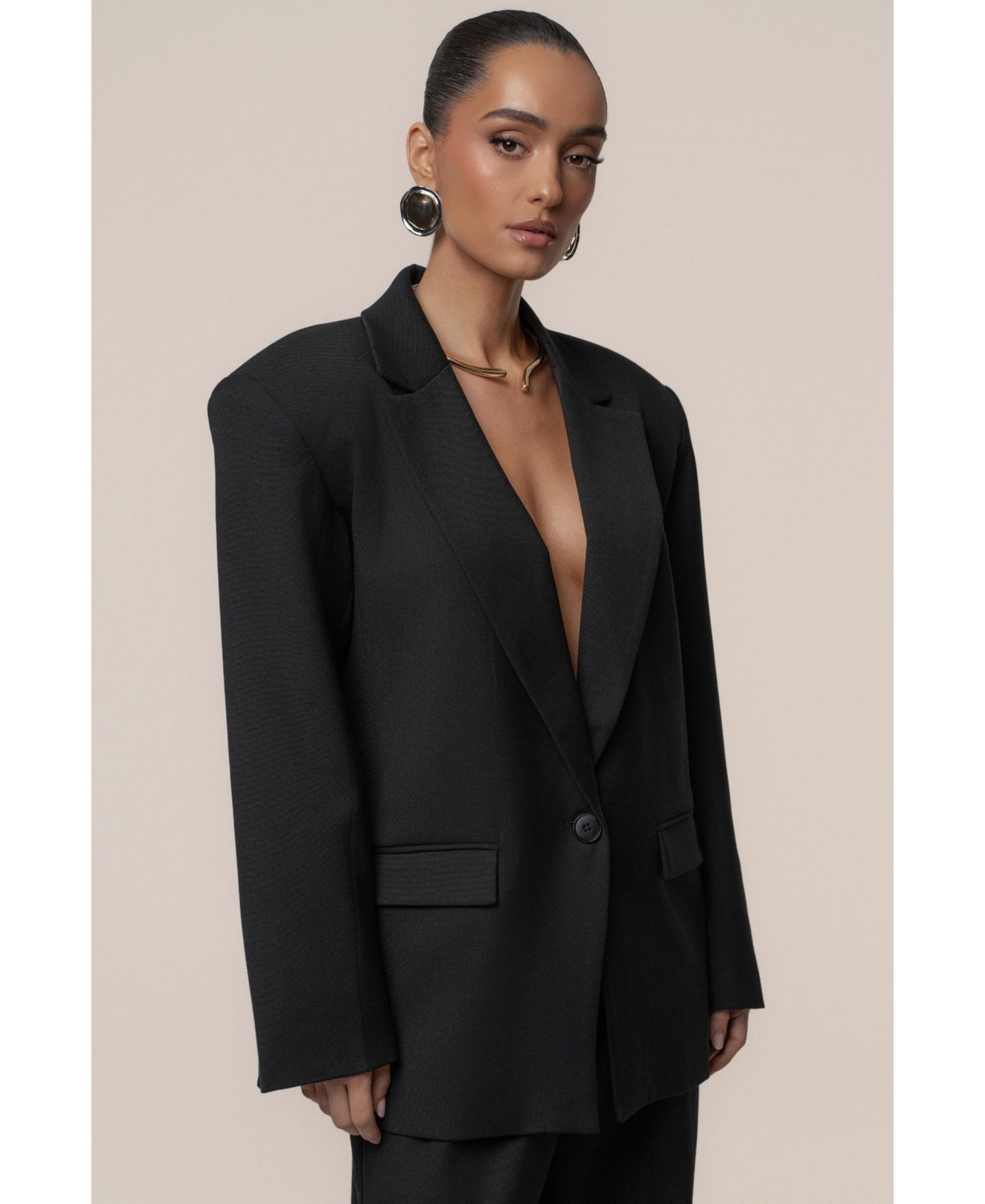 Женский пиджак JLUXLABEL Refined Moments Blazer, цвет: Чёрный — фото 11