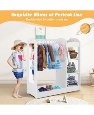 Kids Dress Up Storage Organizer with Built In Mirror
