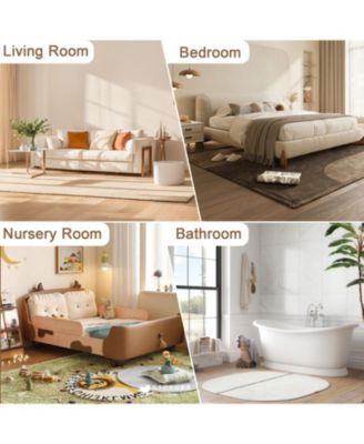 Portable Wardrobe Closet with 9 Magnetic Doors, 2 Hanging Rods & 6 Hangers