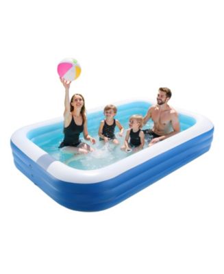 Mecale 118 x 67 x 20 Inch Inflatable Swimming Pool for Kids and Adults ...