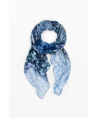 Women's Rectangular Denim Patch Scarf