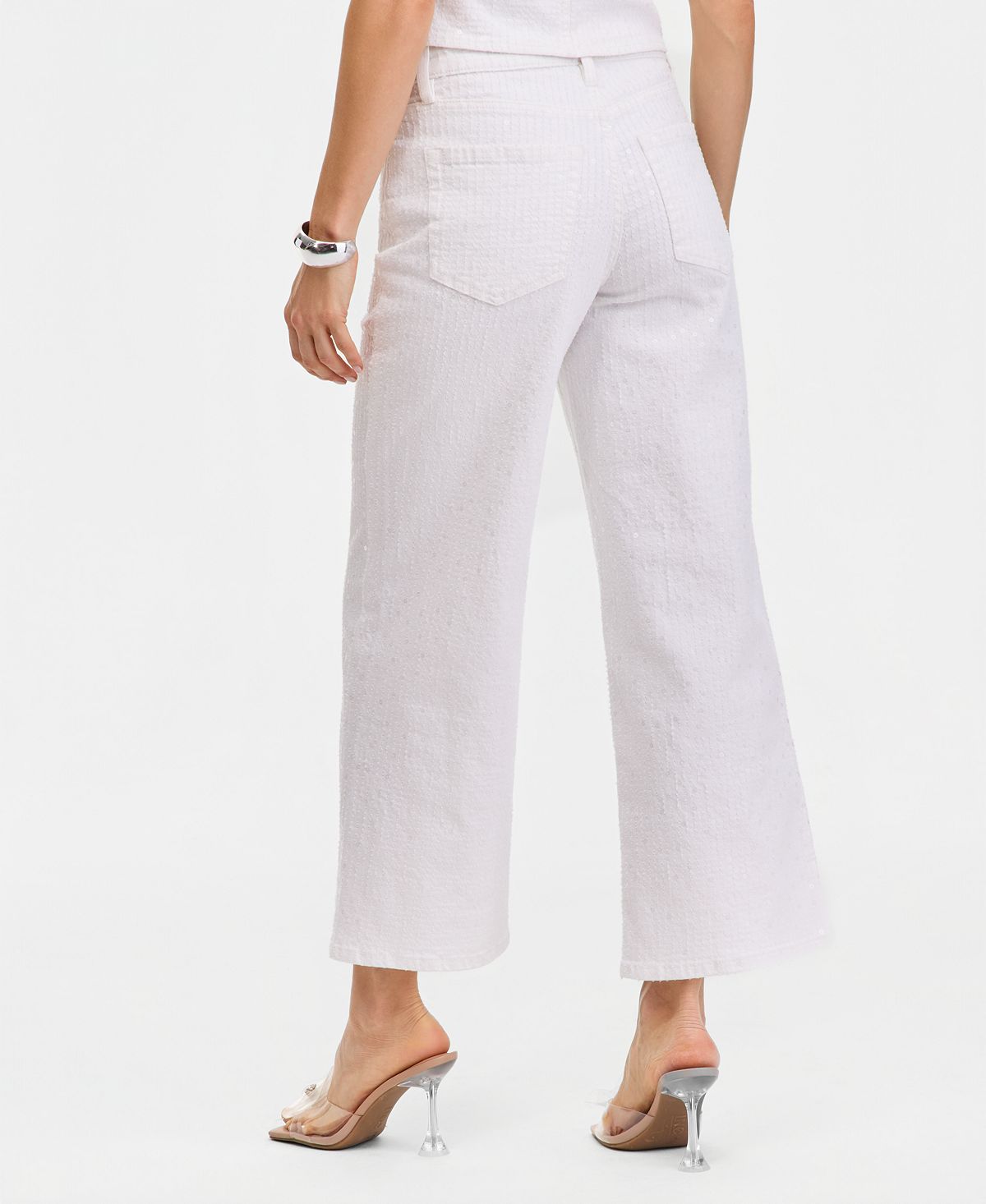 I.N.C. International Concepts Women's Wide-Leg Sequin Embellished Ankle Jean, Macy's Exclusive view 2 — MAYCSS fashion products