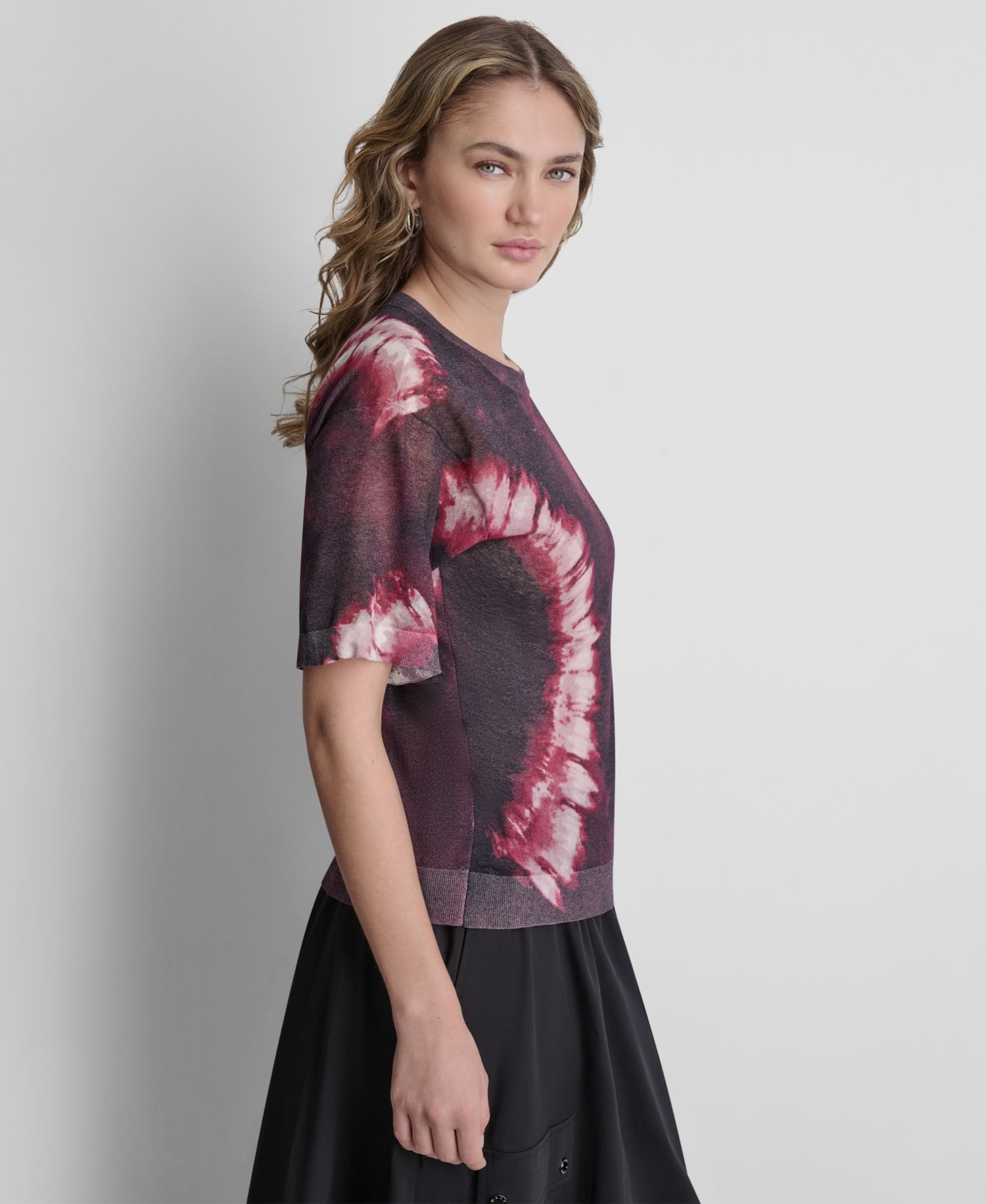 Women's Printed Short-Sleeve Sweater