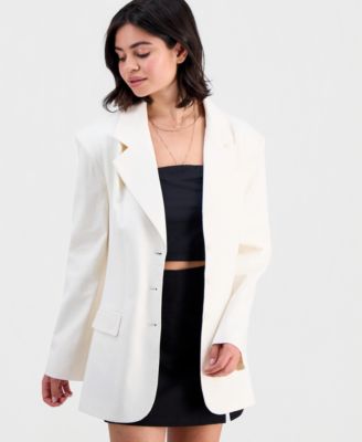 Women's Oversized Linen-Blend Blazer