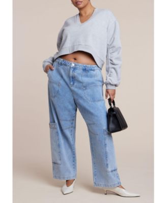 Women's Low Rise Pocket Detail Loose Jean