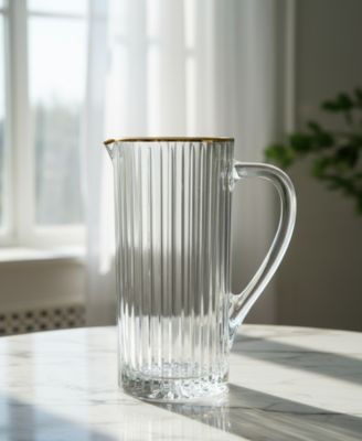 Linear Design Gold Rimmed Pitcher
