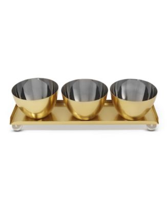 Bowl Relish Dish on Tray, Set of 4