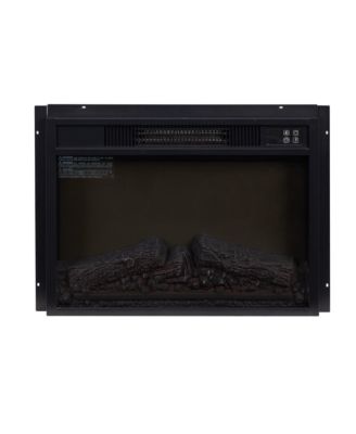 23" Electric Fireplace Insert Ultra-Thin Heater with Realistic Log & Flame Remote Control Included