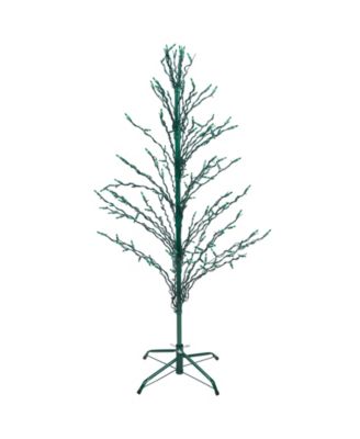 4' Green Lighted Christmas Cascade Twig Tree Outdoor Decoration - Green Lights