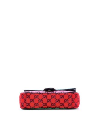 Small GG Marmont Flap Bag Diagonal Quilted GG Canvas with Leather