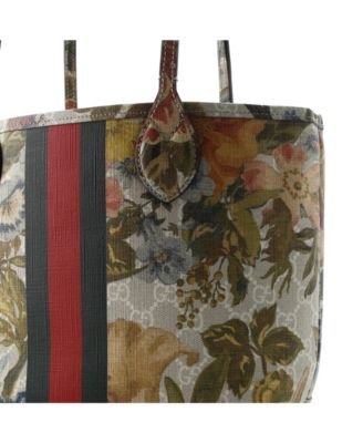 Medium Ophidia Tote Water Flora GG Coated Canvas