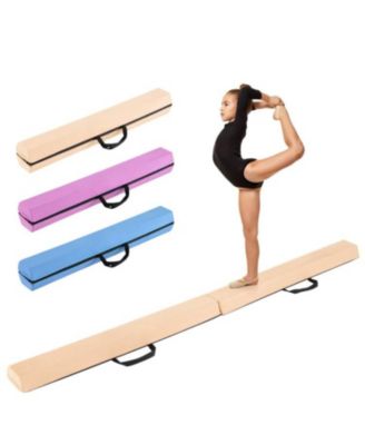 7 FT Folding Balance Beam with Removable Suede Cover and Non-slip Bottom