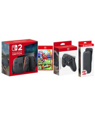 Switch 2 Console with Mario Tennis Fever, Pro Controller and Protective Case Bundle