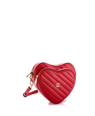 Mini Interlocking G Heart Shoulder Bag Diagonal Quilted Leather