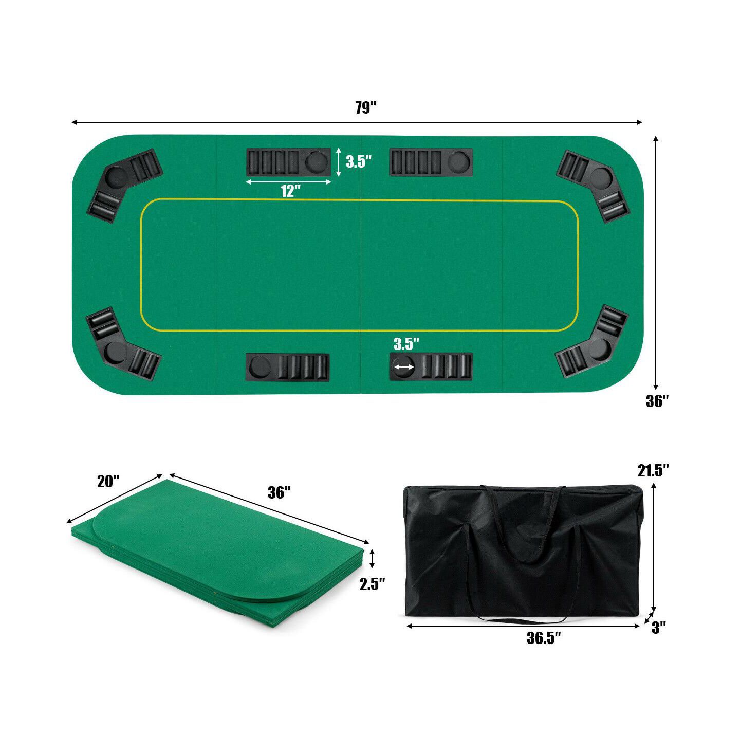 Детские игрушки HONGGE 8-Player Foldable Poker Table Top, Ages 18+, цвет: Зелёный — фото 7