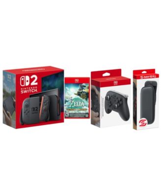 Switch 2 Console with Zelda Tears of the Kingdom, Pro Controller and Protective Case Bundle