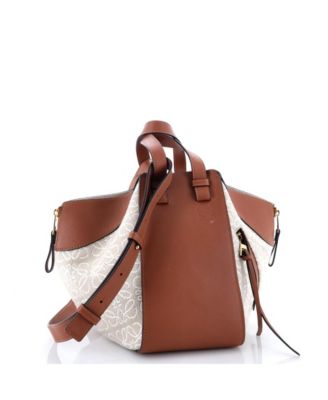 Small Hammock Bag Leather and Anagram Jacquard