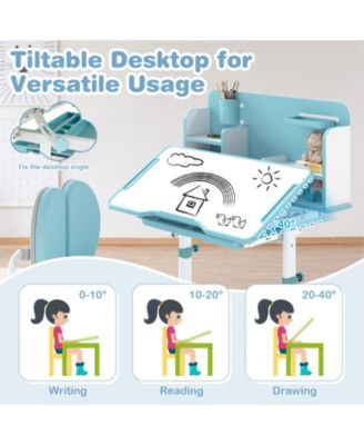 Kid's Study Desk and with Tilt Desktop and Pen Holder