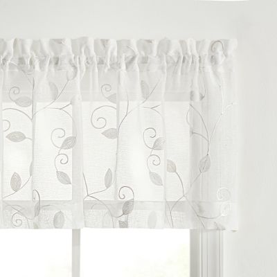 Chatham 100% Polyester Tailored Embroidered Sheer Rod Pocket Valances 70" x 15"