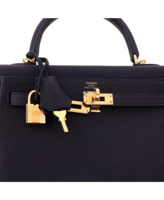 Kelly 25 Handbag Black Togo with Gold Hardware