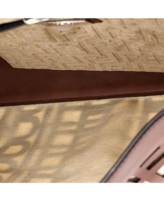 Large Peekaboo Iconic Essential Bag Laser Cut Leather and Canvas