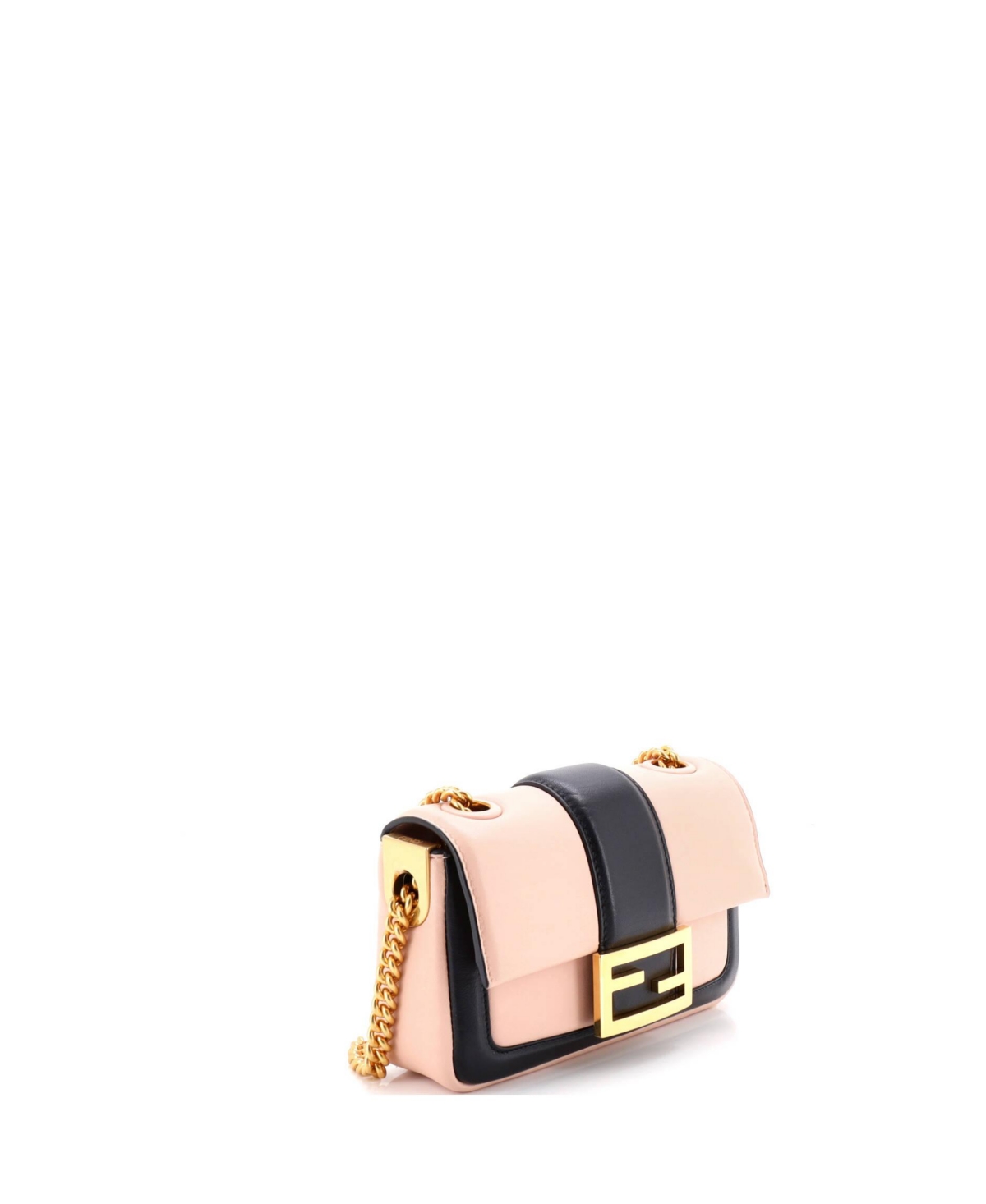 Pre-Owned Fendi Mini Chain Baguette Bag Leather