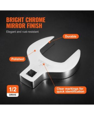 Crowfoot Wrench Set, 1/2" Drive 14-Piece SAE (1-1/16" - 2") Crows Foot Wrench Set with Storage Tray, 40CR Material with Laser Etched Sizing