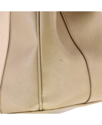 Medium Bicolor Double Zip Lux Tote Saffiano Leather