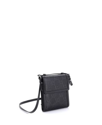 Small Flap Crossbody Bag GG Embossed Perforated Leather