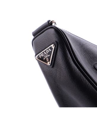 Small Triangle Logo Zip Crossbody Bag Soft Leather