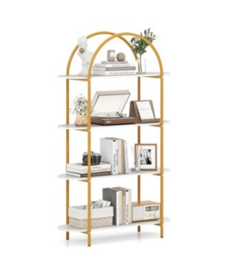 4-Tier Open Bookcase with Sturdy Metal Frame for Living