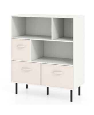 6 Cube Storage Organizer Shelf with Removable Fabric Drawers