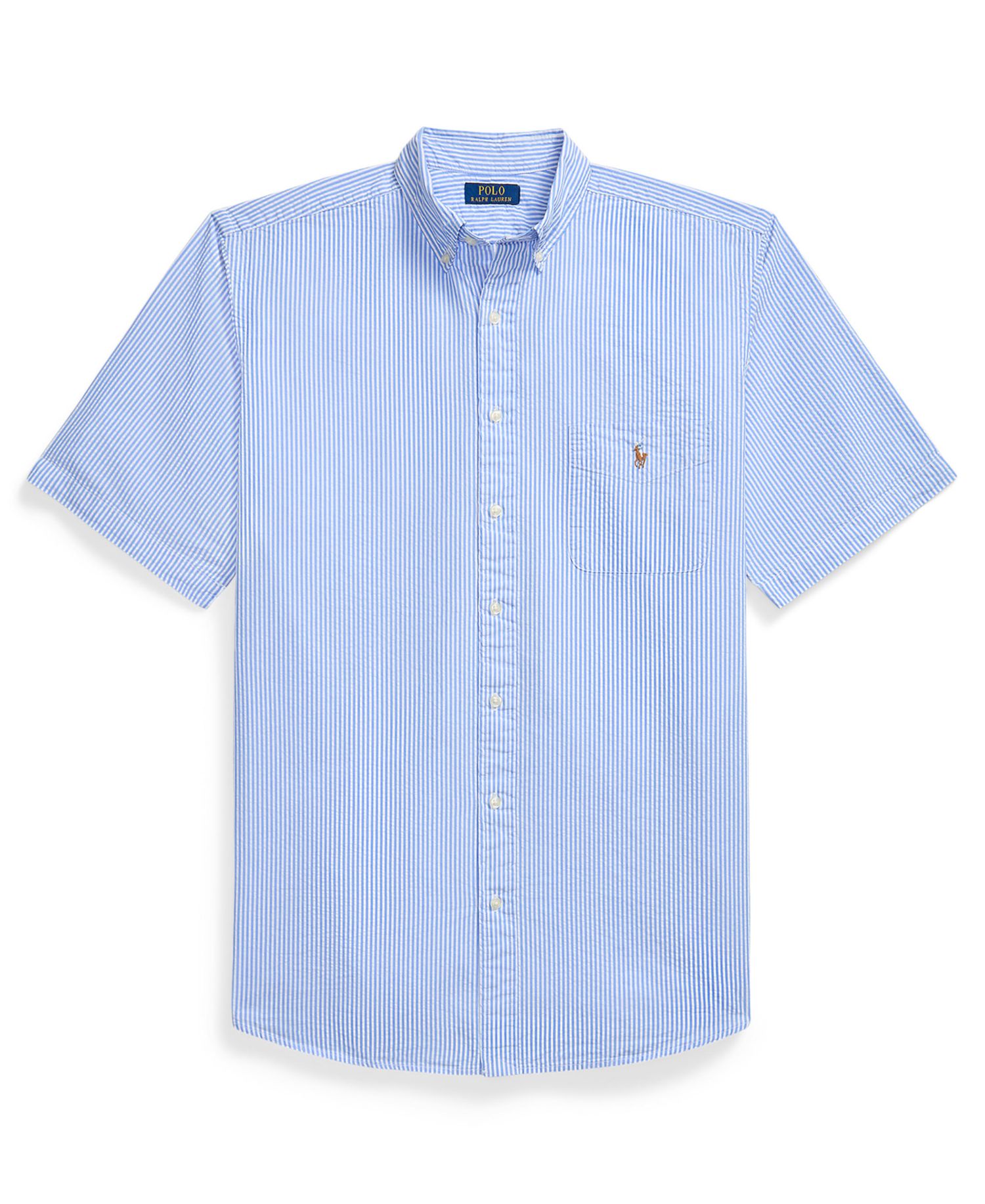 Men's Big & Tall Striped Short-Sleeve Seersucker Shirt
