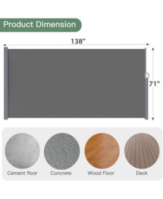 Retractable Side Awning, Double Side Awning, Waterproof Folding Outdoor Privacy Screen