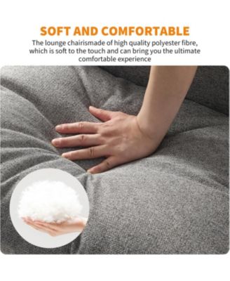 Modern Plush Sling Accent Chair with Shredded Foam Upholstery and Sturdy Metal Frame, Comfy Lounge Chair for Home