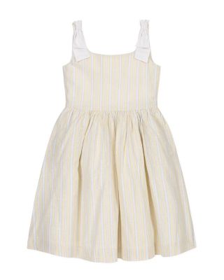 Big Girls Linen Bow Shoulder Dress