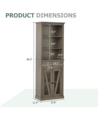 Tall Bathroom Storage Cabinet, Freestanding Narrow Bathroom Cabinet with Shelves and Drawer, Modern Bathroom Storage Cabinets for Bathrooms